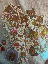 10/50/100 unids/set Kawaii Rilakkuma oso pegatinas con dibujos animados para guitarra DIY juguete bicicleta portátil monopatín equipaje Decoración