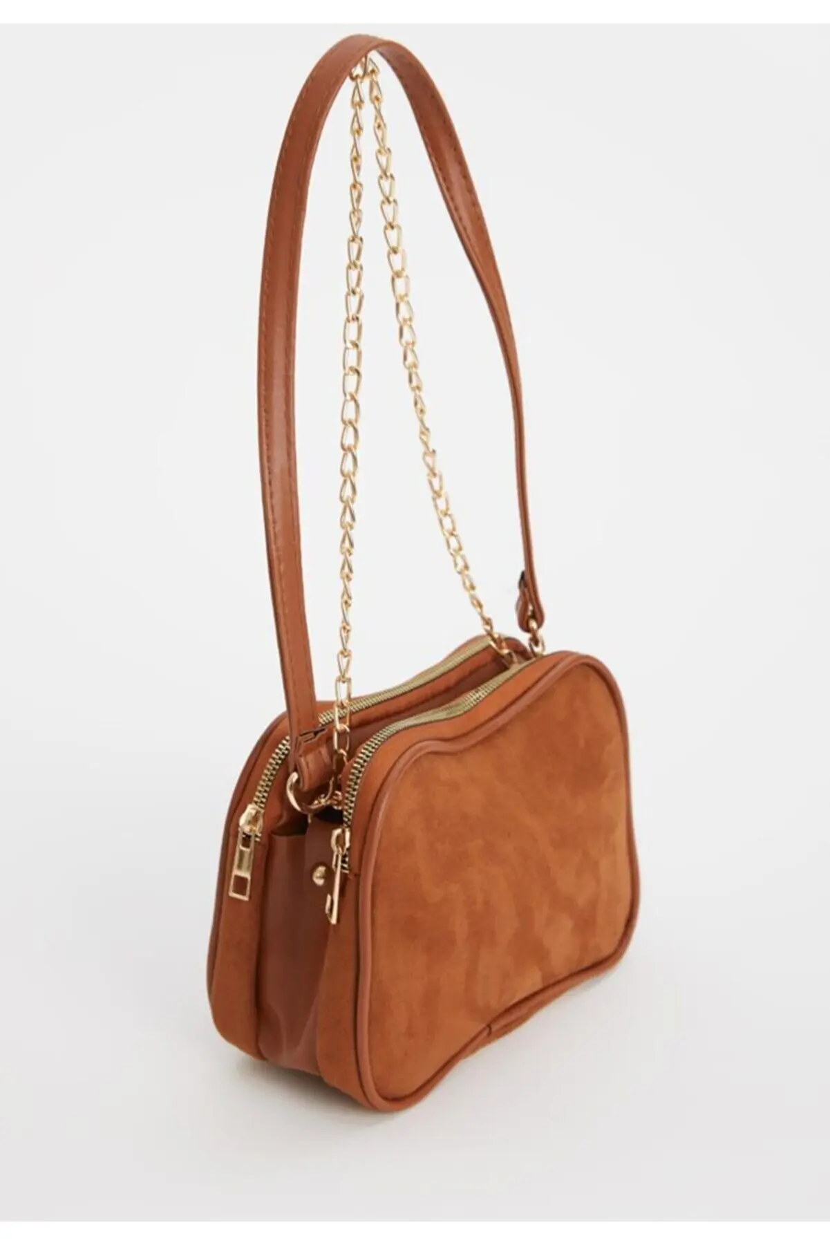 Women's Brown Chain Strap Detailed Handbag