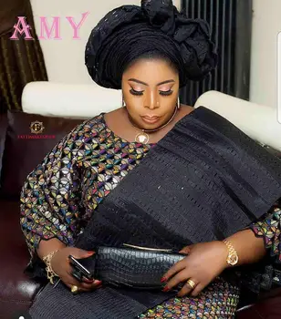 

African Organza Handcut Lace Fabric Beautiful Nigeria Garment Sewing with Sequins AMY PS318