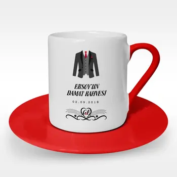 

Personalized Groom Coffee Design Red Turkish coffee Cup-7
