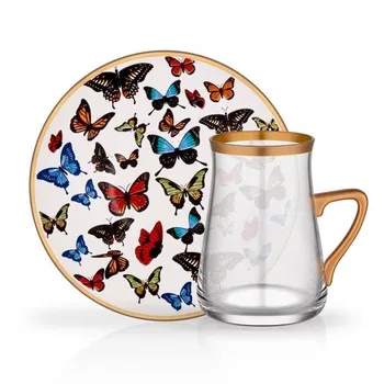 

12 Piece Tea Cup Set Butterfly