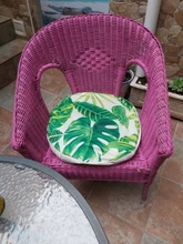 Cushion-Cover Pillow-Case Decorative Home Sofa Throw Linen Cotton Round 45cm Leaf 