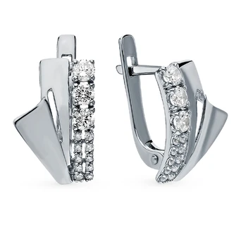 

Silver earrings with cubic zirconia sunlight sample 925