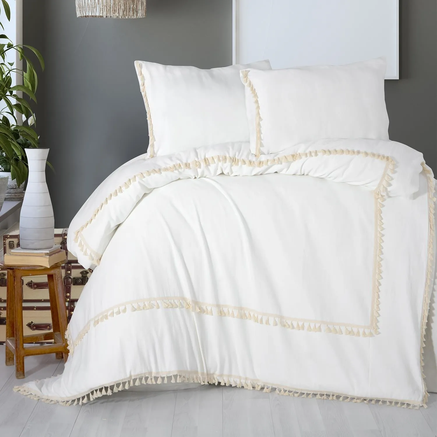 Organic Turkish Cotton or Linen Solid Bedding Set High Quality Soft Pure Bed Sheet Quilt Cover Pillow Case Duvet | Дом и сад