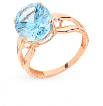

Gold ring with Topaz sunlight sample 585