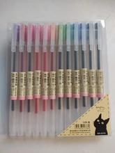 Lote de 12 bolígrafos creativos de Gel de 0,5mm, 12 colores, marcadores de tinta de color, papelería, estilo de moda, regalo de artículos de oficina