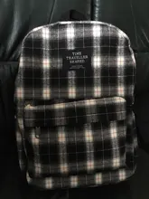 Backpack Women Rucksack School-Bag Canvas Campus-Style Plaid-Pattern Female Students