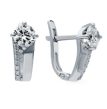 

Silver earrings with cubic zirconia sunlight sample 925