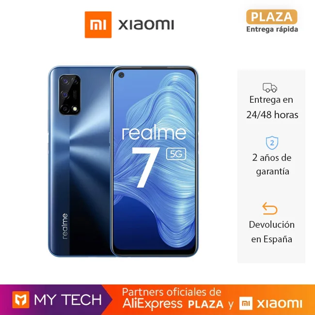 realme 7 5G Azul 8GB+128GB, smartphones de 6.5 FHD+,16MP Frontal + 48MP cámara trasera (x4), 5000mAh, MediaTek Dimensity 800U