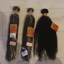 Extensiones de cabello humano rizado brasileño, mechones de pelo Remy de color natural, 1/3/4 unidades, 8-28
