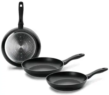 

Ibili 405926 Indubasic-juego de 3 sauce pans for omelette, aluminum, black 26 CM-22 cm-18 cm