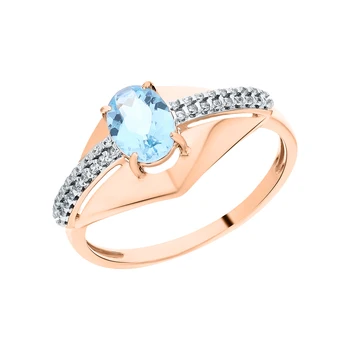 

Gold ring with Topaz and cubic zirconia sunlight sample 585