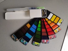 Superior 18/25/33/42Color sólido pintura acuarela con cepillo de agua portátil acuarela pigmento para principiantes dibujo suministros