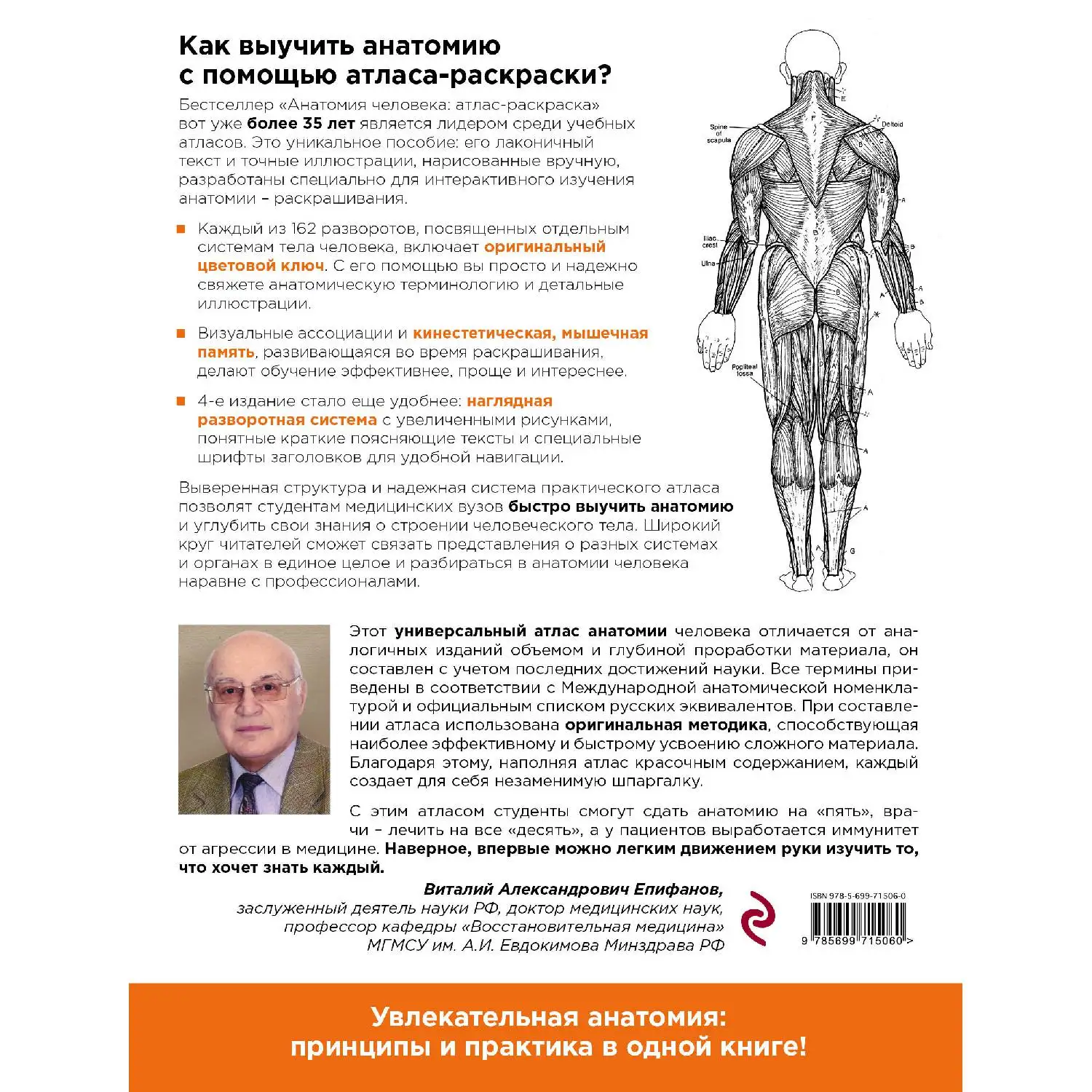 Анатомия человека: атлас-раскраска (Лоуренс М. Элсон, Уинн Кэпит, 978-5-699-71506-0, 376 стр., 12+)