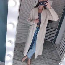 Cárdigan de punto largo y grueso para mujer, suéter de manga larga, cárdigan informal, ropa de calle, suéter de punto abierto, Invierno