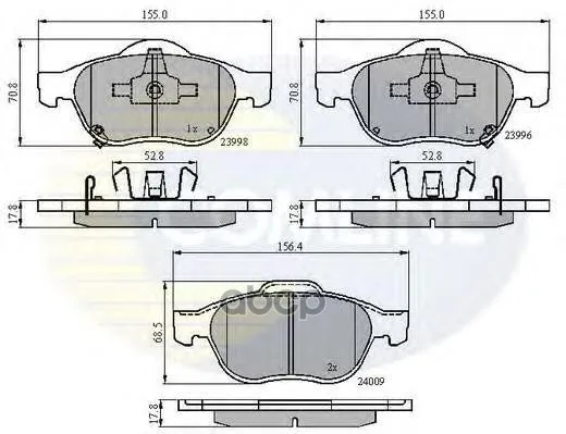 Колодки Тормозные Дисковые | Перед Прав/Лев | Toyota Avensis 1.6i-2.0i Wt-I/2.0d 02- Comline арт. CBP31249