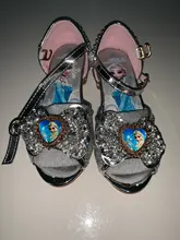 Disney-sandalias de princesa Frozen 2 para niñas, zapatos de cristal, tacón alto, pasarela, espectáculo