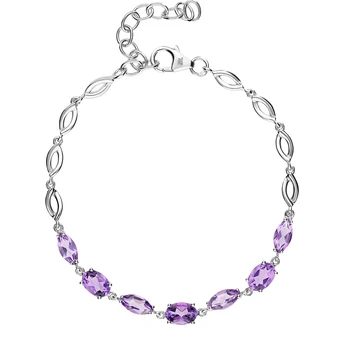 

Silver Bracelet with amethyst sunlight