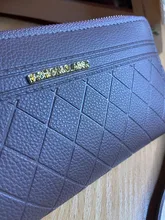 Cartera larga de piel sintética para mujer, monedero cartera borla, tarjetero, bolso de mano tipo monedero