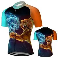 Maglia da ciclismo da uomo con stampa tigre 3D abbigliamento estivo manica corta traspirante MTB Enduro Jersey camicie bicicletta Sportwear felpa
