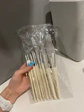 Zoreya marca pelo sintético suave sombra de ojos cepillo mango blanco mezcla rubor labio polvo resaltador maquillaje brochas Set 10 piezas