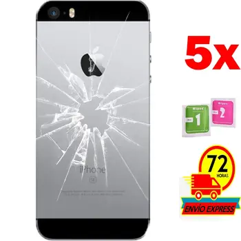 5x プロテクター強化ガラスバック apple の iphone 5 5S (Generico 、ないフル参照情報) ワイプ