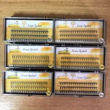 QSTY 60 uds. Natural largo conjunto de pestañas individuales Extensión Profesional 10D visón pestañas falsas maquillaje pestañas blandas de imitación