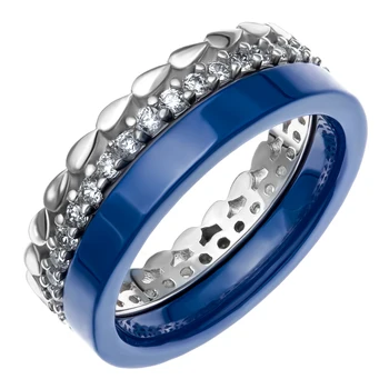 

Silver ring with ceramics