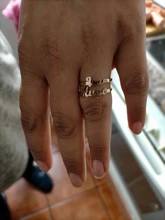 Letdiffery-anillos de doble nombre personalizados para mujer, anillos de boda ajustables de acero inoxidable, regalos de compromiso únicos