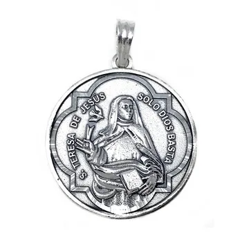 

Medal 925 Sterling Silver m scapular 34mm. Santa Teresa unisex