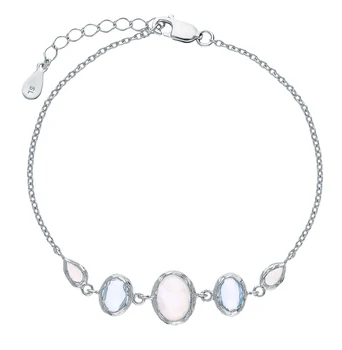 

Silver Bracelet with Topaz and moonstones sunlight sample 925