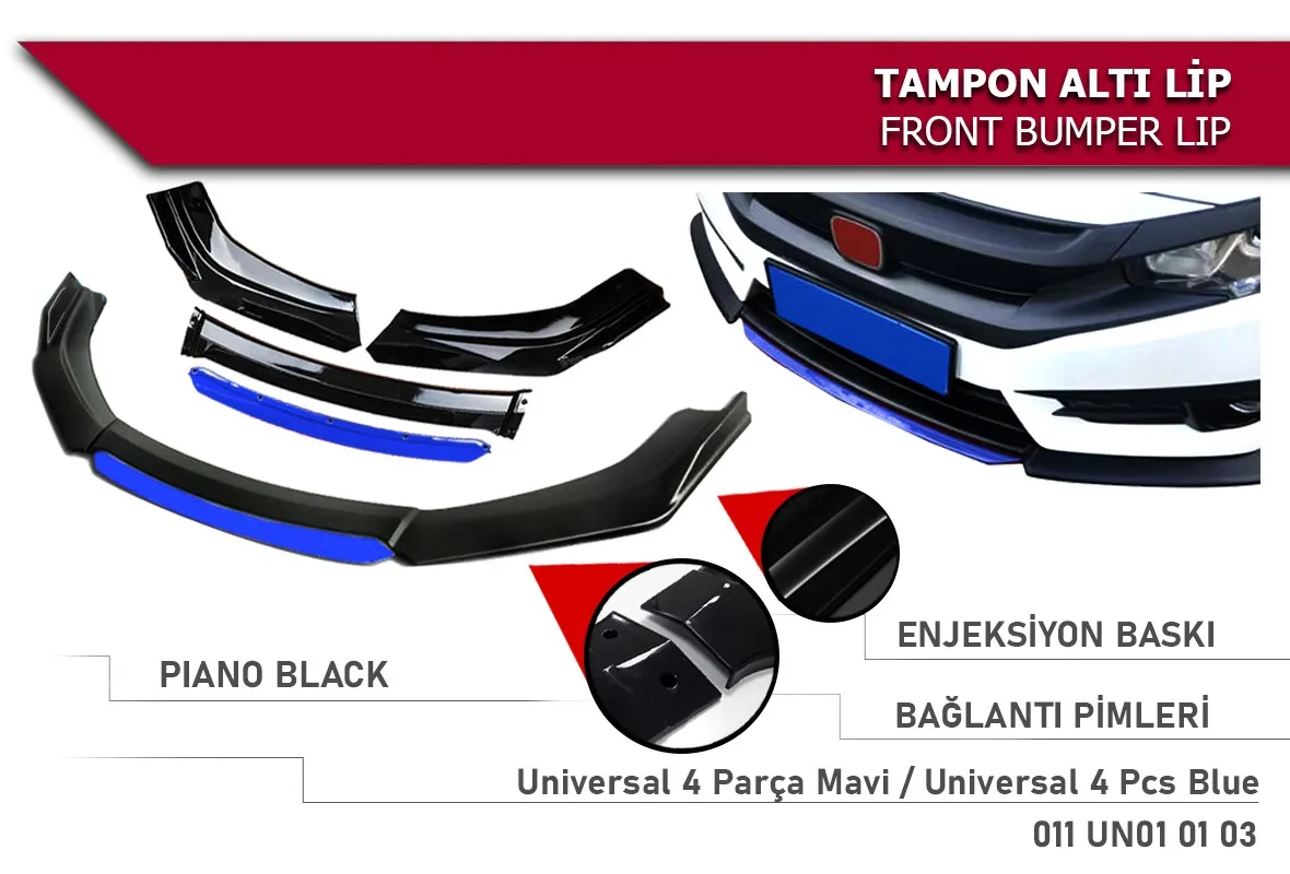 For Toyota Auris Front Bumper Tailgate Lip Spoiler Yellow Blue 