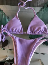 GNIM-Bikini brasileño de dos piezas para mujer, de dos piezas con espalda descubierta traje de baño, estilo triangular, ropa de playa, 2020