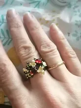 Anillo de Plata de Ley 925 con forma de flor y hoja para mujer, sortija, zirconia, circonita, Color negro, dorado, rojo, dos colores