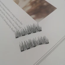 Pestañas postizas magnéticas 3D, 5 imanes, 4 pares, hechas a mano, naturales, de visón Artificial, con pinzas