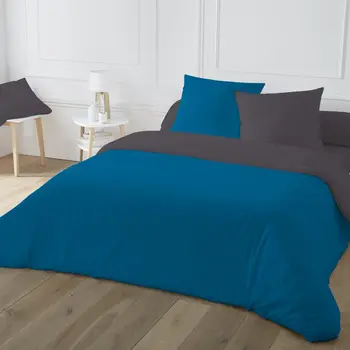 

Bed Set-duvet cover 100% cotton 57 yarn Mozaic Blue charcoal