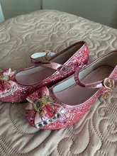 Zapatos de princesa para niñas, zapatillas con flores y brillantina para niñas pequeñas, incluye tacón alto y moño estilo mariposa, en azul, rosa y plata, talla 26-38