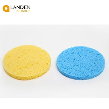 

2 pc round expensive Make up remover tools natural wood pulp sponge cosmetic puff facial washing sponge