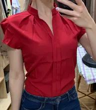 Tops y blusas para mujer, blusas de gasa de manga corta, blancas, de talla grande XXL