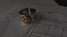 Anillos de cobre con cara sonriente y feliz para mujer, joyería ajustable apilable, regalo, estilo Punk Vintage