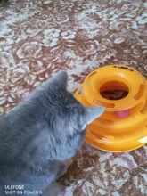 Torre de juguete para gato, torreón de tres niveles con pista de disco y pelota de entrenamiento, plato de diversión, triple, para inteligencia de mascotas