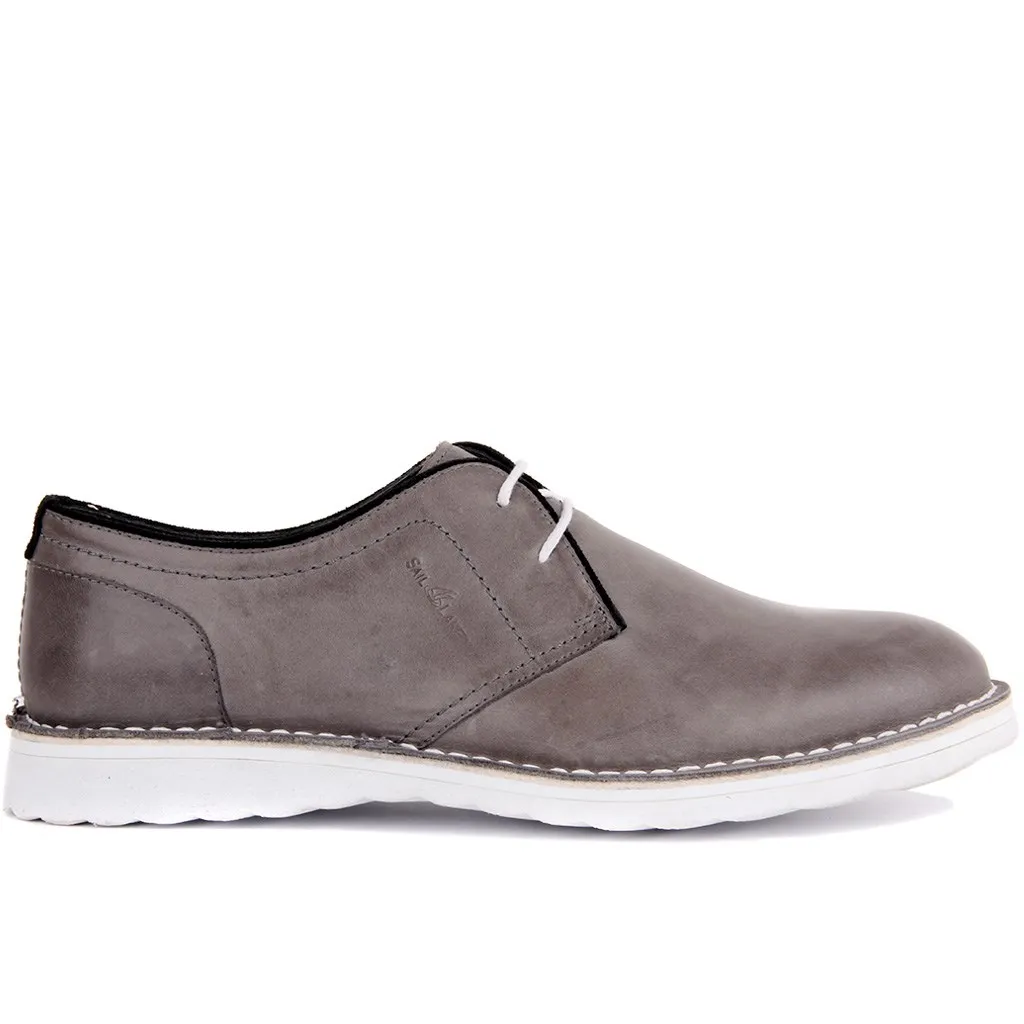 

Sail Lakers-Gray Leather Man Casual Shoes