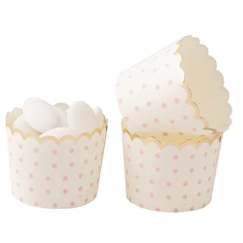 

Caps Cupcakes pink gold border (Pack of 20)