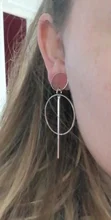 Pendientes de Clip redondos grandes para mujer, joyería Simple de color dorado, chapado en plata geométrico, clip para oreja hueca grande