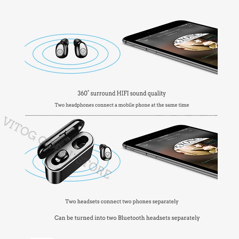 X8 Tws настоящие беспроводные наушники Bluetooth 5,0, 5D стерео наушники, мини водонепроницаемые наушники IPX5, 2200 мАч, зарядная коробка для Xiaomi