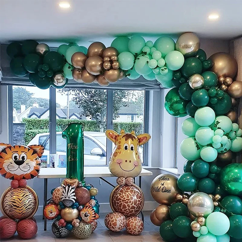 giungla safari animali animali animali selvatici palloncini tigre leone  giraffa mucca animali selvatici stampare palloncini per la decorazione di  compleanno a tema zoo