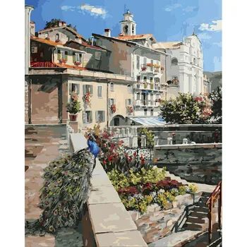 

"Изола-Bella on Lake лаго-маджоре" painting by numbers on canvas 40*50. Snow White. 950-ab-l