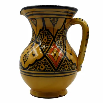 

Jug ceramic terracotta wine water Moroccan hand painted 3107190917