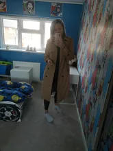 Vee Top-gabardina larga informal para mujer, prendas de vestir con doble botonadura, fajas a la moda, abrigo de oficina, elegante, diseño elegante, color sólido, 902229