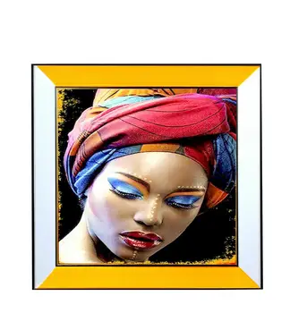 

Canvas Painting Glazed Acrylic Metallic Framed Colorful Beautiful